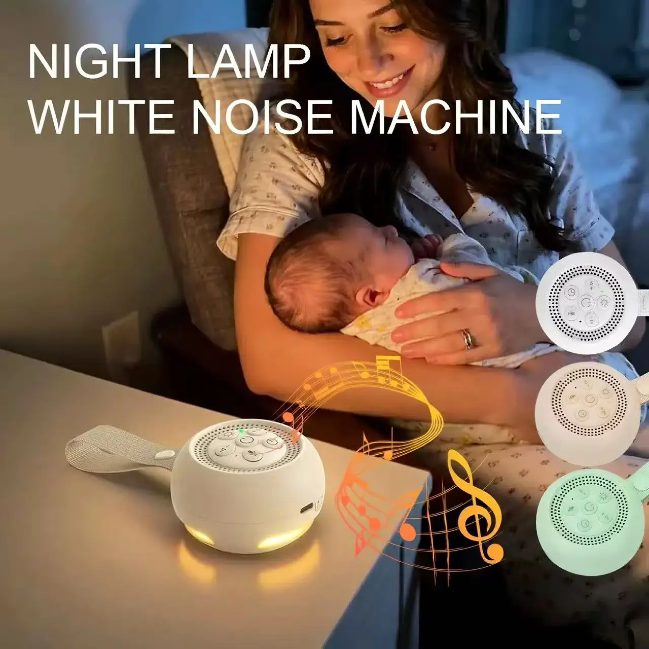 White Noise Machine Baby - Mesin Suara Putih dengan Lampu Malam