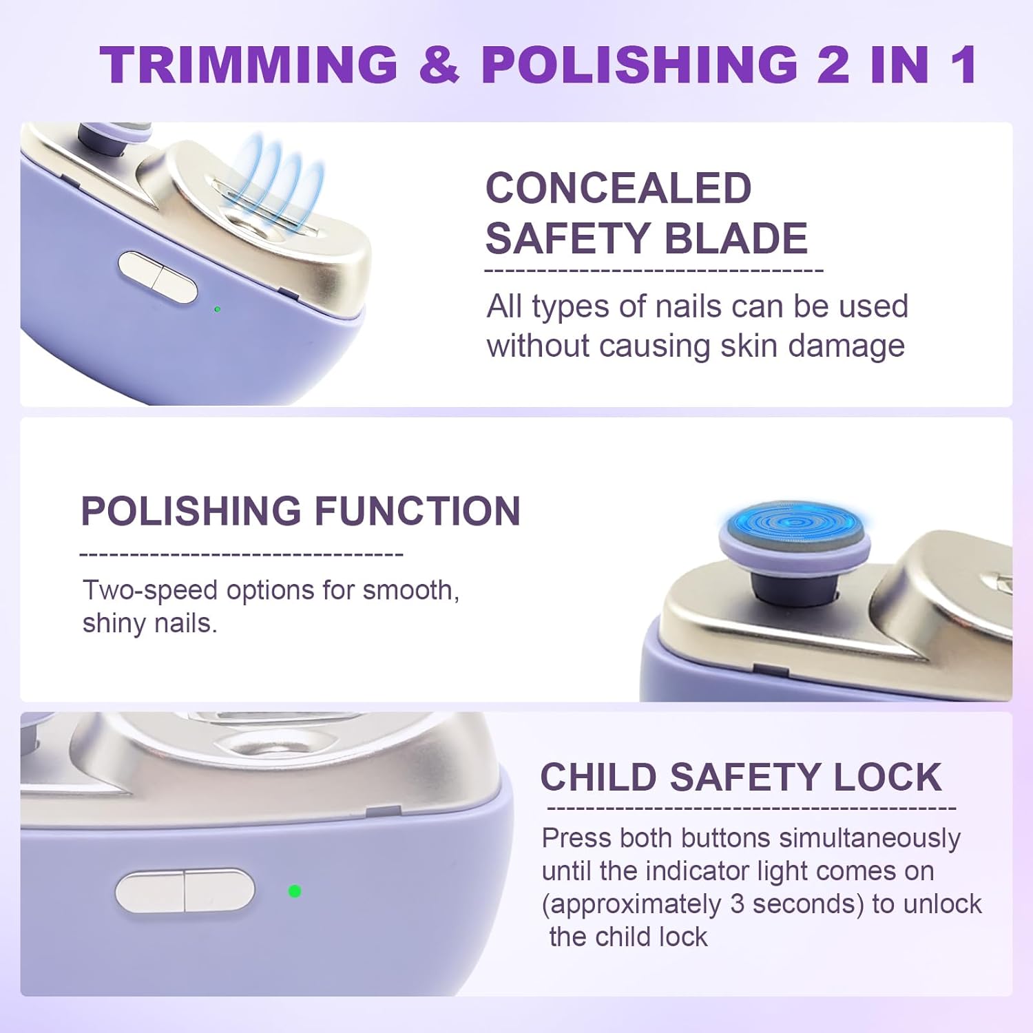 Pemotong Kuku Elektrik dengan  - Baby Nail Trimmer Electric ulasan dan harga